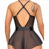AMORA SECRET SIYAH DANTEL IŞLEMELI KURDELALI FANTEZI TÜL BABYDOLL