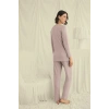 AMORA SECRET UZUN KOLLU BOYDAN DÜĞMELI V YAKA PIJAMA TAKIMI