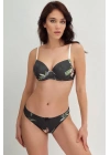 Amora Secret Viskon Balenli Destekli Dolgulu Çiçek Baskılı Sütyen ve Slip Takım