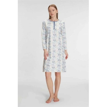 AMORA SECRET KADIN PAMUKLU UZUN KOLLU GECELIK