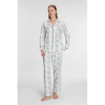 AMORA SECRET KADIN PAMUKLU UZUN KOL GÖMLEKLI PIJAMA TAKIMI