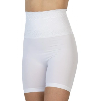 Amora Secret  Beyaz Mı Emay 2091 Önü Dantelli Yüksek Bel Boxer Korse