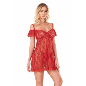 Amora Secret Kadın Laci̇vert Dantel İşlemeli̇ 2li̇ Sabahlik Takimi Şık İç Giyim