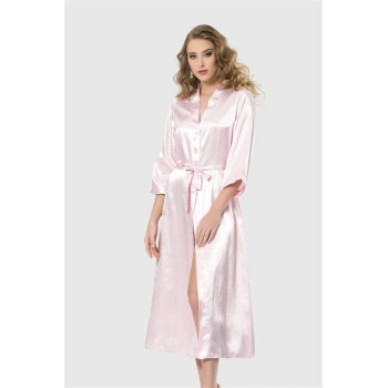 Amora Secret  Pembe Uzun Saten Sabahlık