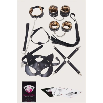 Amora Secret  Sexy Görselli Oyun Kartı  Sutra 7li Leopar Harness Set