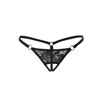 Amora Secret Siyah Dantelli Özel Bölgesi Açık G-string Tm1167