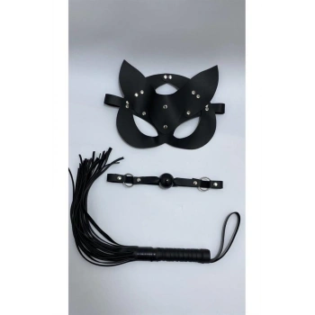 Amora Secret  Siyah Maske Ağız Topu,3lü Set