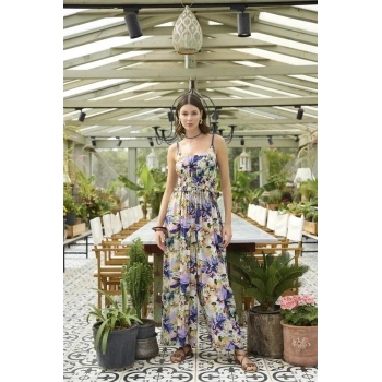 AMORA SECRET ÇIÇEK VE YAPRAK DESENLI IP ASKILI TULUM