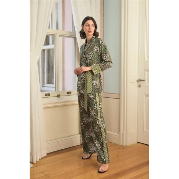 AMORA SECRET ÇIÇEK YAPRAK VE ETNIK DESENLI PIJAMA TAKIMI