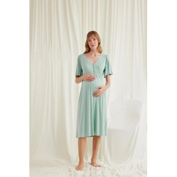 AMORA SECRET DANTELLI ÖNÜ DÜĞMELI HAMILE LOHUSA VISKON GECELIK