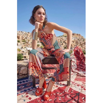 AMORA SECRET ETNIK DESENLI SATEN TULUM