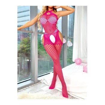 AMORA SECRET FANTEZI PEMBE FILELI VÜCUT ÇORABI