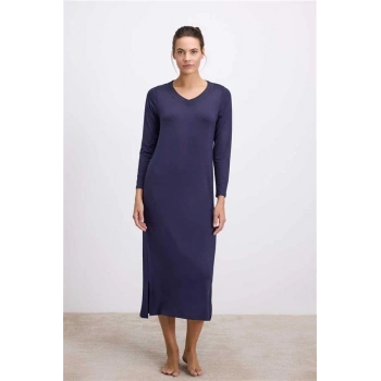 AMORA SECRET KADIN UZUN KOLLU V YAKA GECELIK ()