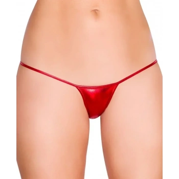 KIRMIZI DERI GÖRÜNÜMLÜ TANGA