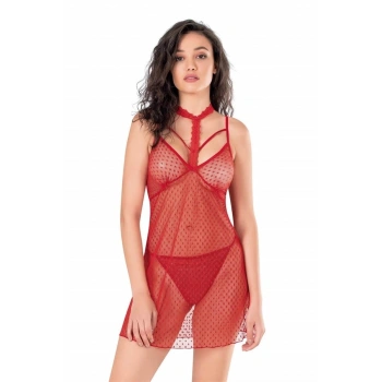AMORA SECRET KIRMIZI KISA TÜL GECELIK