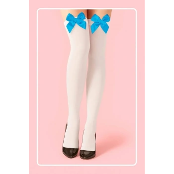 MAVI FIYONKLU BEYAZ JARTIYER ÇORABI