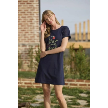 AMORA SECRET MEYVE VE YAPRAK BASKILI DANTELLI FEEL GOOD GECELIK