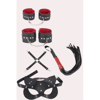 ÖZEL TASARIM  4LÜ KOL BACAK KIRBAÇ MASKE DERI AKSESUAR SET