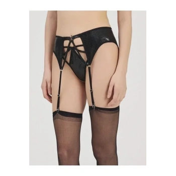 ÖZEL TASARIM MOONLİGHT 3219 SİYAH DERİ GÖRÜNÜMLÜ JARTİYER STRİNG TAKIMI