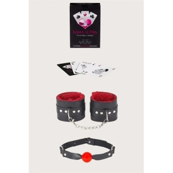 ÖZEL TASARIM  SEXY GÖRSELLI OYUN KARTI KAMA SUTRA AĞIZ TOPU KELEPÇE SET