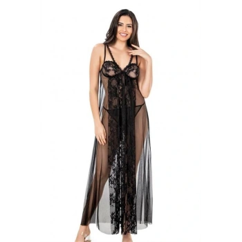 ÖZEL TASARIM  SİYAH KISA TÜL GECELİK