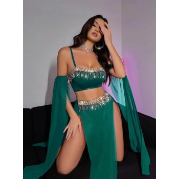 AMORA SECRET Amora Özel Tasarim Yeşi̇L Dansöz Kostümü