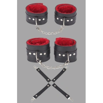 AMORA SECRET SIYAH KIRMIZI HARNESS FANTEZI AKSESUAR SET