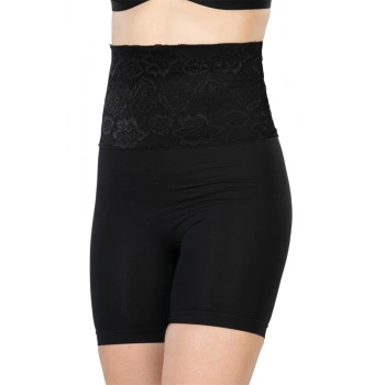 AMORA SECRET SIYAH MI EMAY ÖNÜ DANTELLI YÜKSEK BEL BOXER KORSE