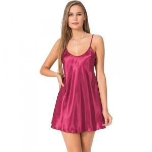 Amora Secret Kadın Fantazi İç Giyim Amora Secret Bordo Kısa Saten Gecelik - Şehvetli ve Zarif Tasarım