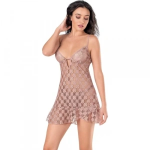 Amora Secret Kadın Fantazi İç Giyim Amora Secret Vizon Kısa Tül Gecelik 4137 - Şehvetli ve Zarif Tasarım
