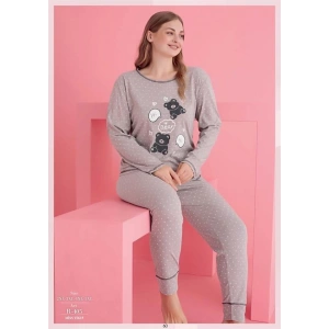 Amora Secret Kadın Fantazi İç Giyim Büyük Beden Pamuklu Hi Bear Ayıcık Desenli Pijama Takımı - Şehvetli ve Zarif Tasarım