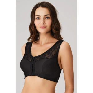 Amora Secret Kadın Fantazi İç Giyim Balensiz Desteksiz Dolgusuz Geniş Askılı Toparlayıcı Önden Açılan Sırt Destekli Küçültücü Sütyen Siyah - Şehvetli ve Zarif Tasarım