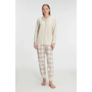 Amora Secret Kadın Fantazi İç Giyim Fermuarlı Uzun Kol Sweatshirt Pantolon Takım Viskon ve Pamuklu Pijama Takımı - Şehvetli ve Zarif Tasarım