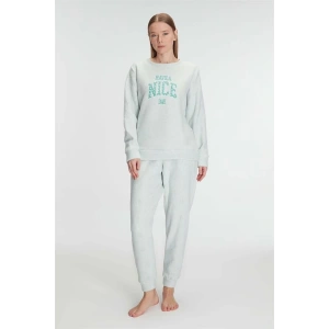 Amora Secret Kadın Fantazi İç Giyim Uzun Kol Polar Pijama Takımı - Şehvetli ve Zarif Tasarım