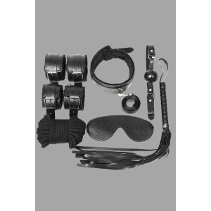 Amora Secret Kol Bacak İp Maske Kelepce Ağız Topu Kople Deri Set