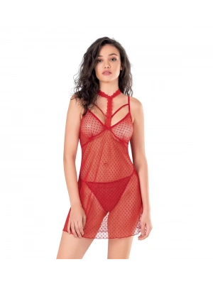 Amora Secret Kadın Fantazi İç Giyim Kırmızı Kısa Tül Gecelik 4112 - li ve Zarif Tasarım