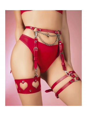 Amora Secret Kadın Fantazi İç Giyim Kalp Desenli Fantezi Bel Ve Bacak Harness - li ve Zarif Tasarım