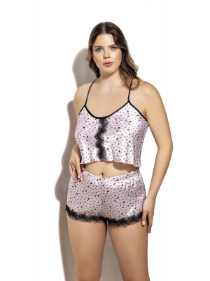 Amora Secret Kadın Fantazi İç Giyim Sıfır Kol V Yaka Viskon Çiçek Desenli Yazlık Uzun Uzun Paçalı Dantel Detaylı Pijama Takımı - li ve Zarif Tasarım