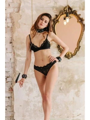 Amora Secret Boyun Kelepce ve Tasma Seti Harness Aksesuarı