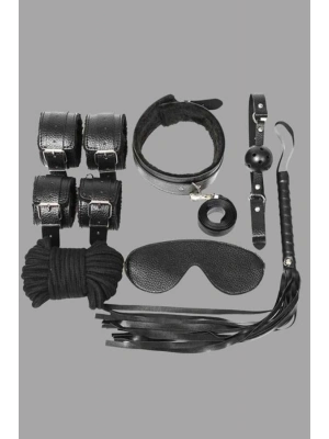 Amora Secret Kol Bacak İp Maske Kelepce Ağız Topu Kople Deri Set