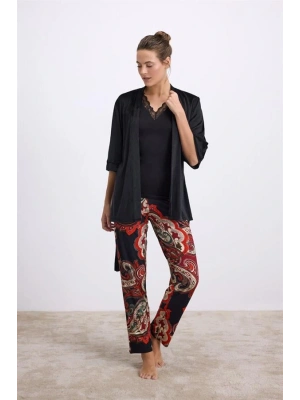 özel tasarım Kadın Sabahlık, Atlet ve Pantolon Takım ( 11546 )