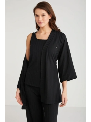 Amora Secret Penye Mood 3lü Kısa Kol Sabahlık Pijama Takımı