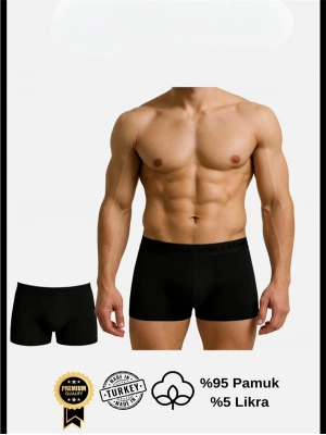Amora Secret Kadın Fantazi İç Giyim Pamuklu Düz Siyah Renk Erkek Boxer - li ve Zarif Tasarım