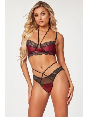 Amora Secret Bordo Dantel İşlemeli Fantezi Sütyen Külot Takımı
