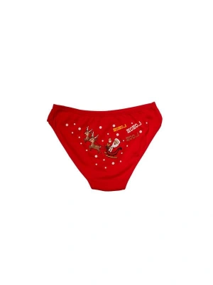 Amora Secret Kadın Fantazi İç Giyim Kırmızı Yılbaşı Desenli Hoo Hoo Hoo Pamuklu Külot - li ve Zarif Tasarım