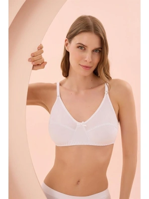 Amora Secret Kadın Fantazi İç Giyim Beyaz Penye Minimizer Toparlayıcı Sütyen - li ve Zarif Tasarım
