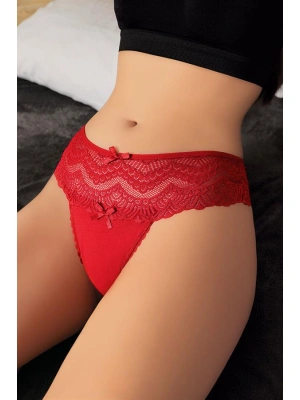 Amora Secret Kadın Fantazi İç Giyim Büyük Beden Bel Kısmı Dantelli Fantezi Kırmızı Tanga String - li ve Zarif Tasarım