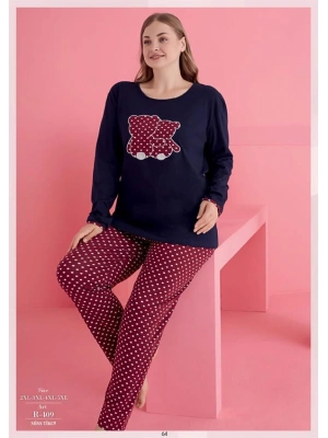 Amora Secret Kadın Fantazi İç Giyim Büyük Beden Pamuklu Ayıcık Desenli Pijama Takımı - li ve Zarif Tasarım