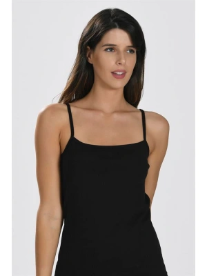 Amora Secret Kadın Fantazi İç Giyim İp Askılı Siyah Ribana Atlet - li ve Zarif Tasarım