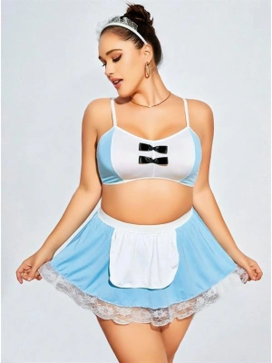 Amora Secret Kadın Fantazi İç Giyim Mini Etekli Büyük Beden Fantezi Hizmetçi Kostümü - li ve Zarif Tasarım